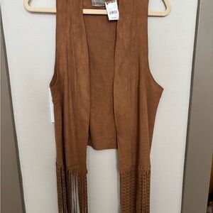 Boho Brown Suede Fringe Vest